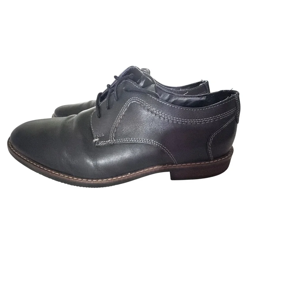 Nunn Bush Chase Black Leather Dress Shoes Men's Size 8.5 M Comfort Gel 81086